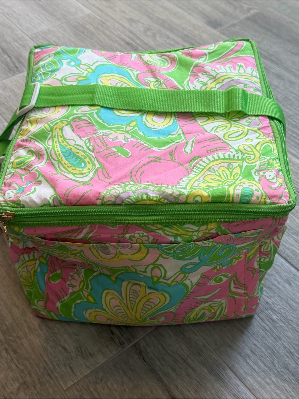 Lilly Pulitzer Insulated Cooler Tote Pink Green Floral Picnic Beach Lunch Bag